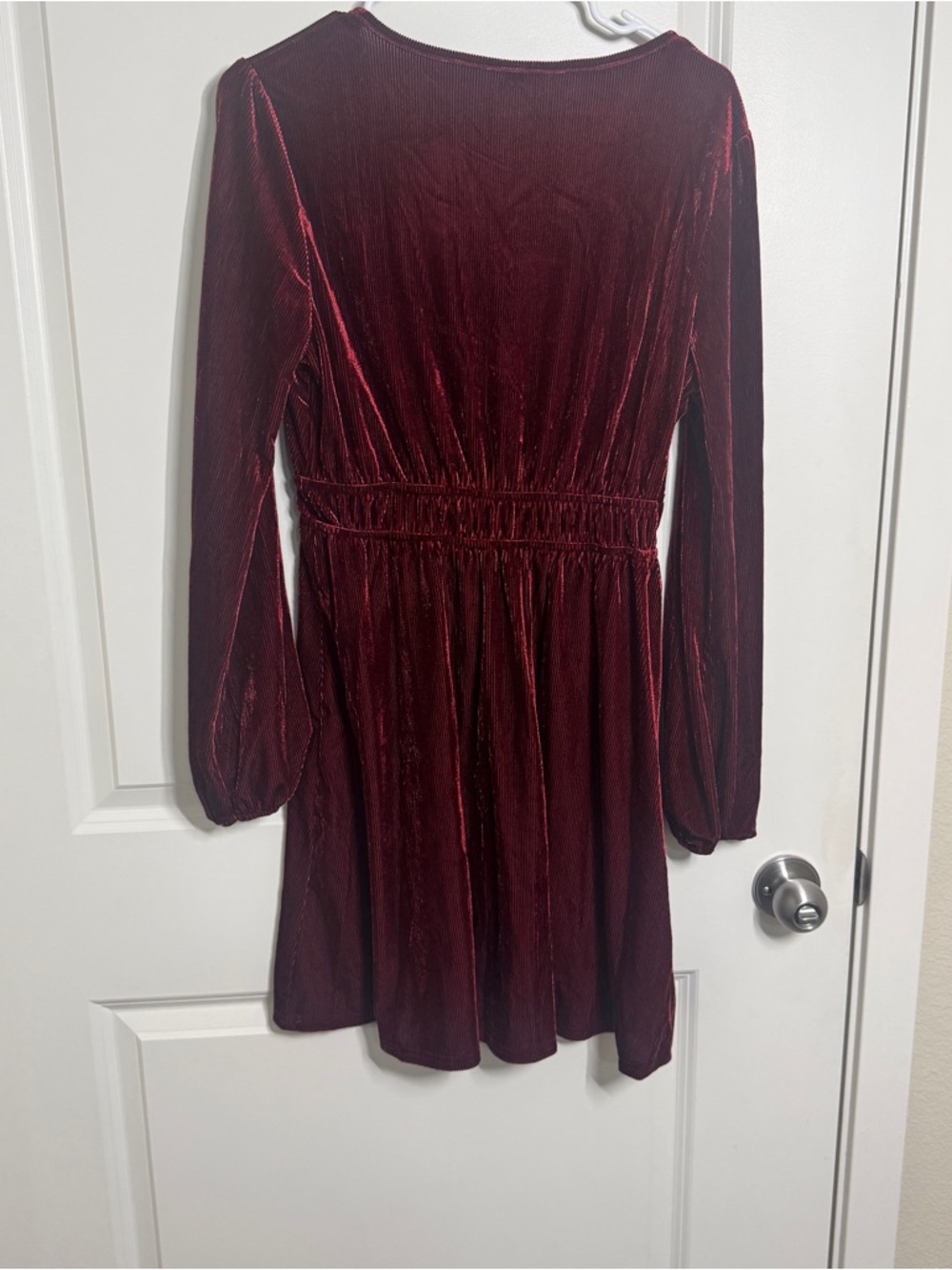 Kohl's Bright Red Velvet Wrap Dress - Picture 2 of 4